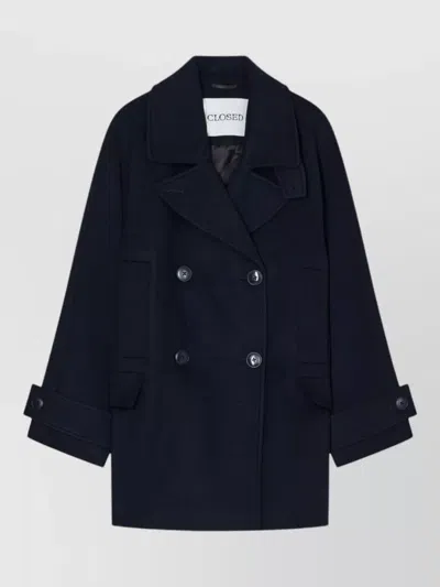 Closed Wool Double-breasted Peacoat