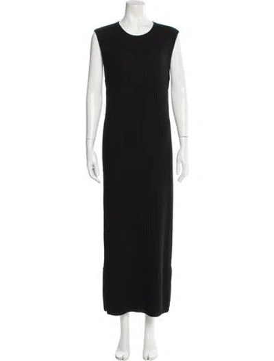 Pre-owned Closed Wool Long Dress In Black