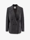 Closed Wool Melange Blend Blazer In Gray