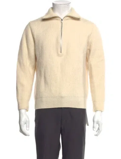 Pre-owned Closed Wool Mock Neck Polo Sweater In Neutral
