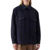 Closed Wool Overshirt In Dark Night In Grey