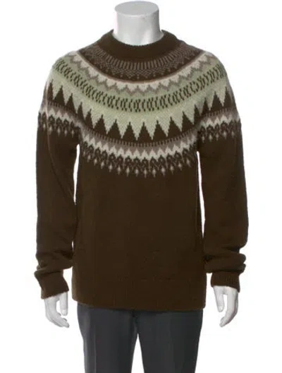 Pre-owned Closed Wool Patterned Pullover W/ Tags In Green