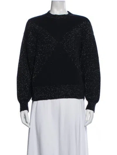 Pre-owned Closed Wool Patterned Sweater In Blue