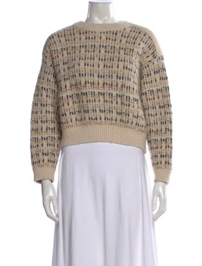 Pre-owned Closed Wool Patterned Sweater In Neutral