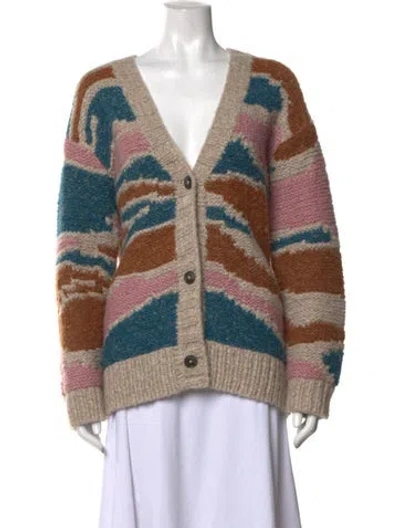 Pre-owned Closed Wool Patterned Sweater In Neutrals