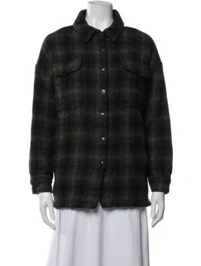 Pre-owned Closed Wool Plaid Print Jacket In Green