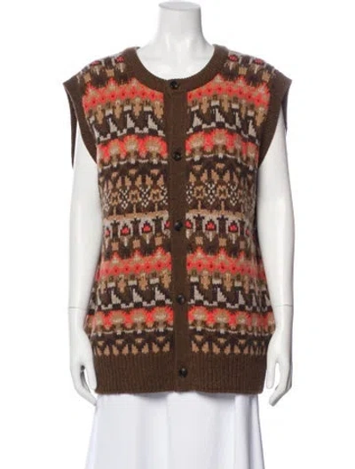 Pre-owned Closed Wool Printed Sweater W/ Tags In Brown