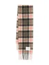 Closed Multicolored Alpaca Blend Scarf With Classic Checkered Pattern In Gray
