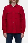 Closed Wool Shirt In Chili Pepper Red
