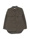 Closed Houndstooth-pattern Button-up Jacket In Gray