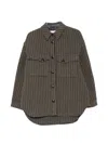 Closed Houndstooth-pattern Button-up Jacket In Multi