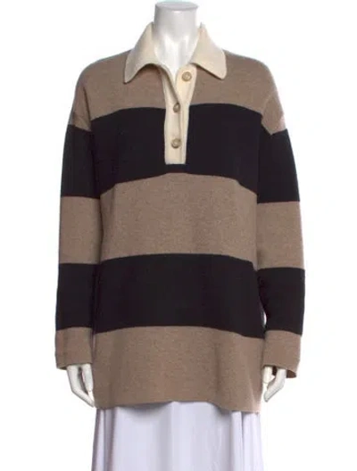Pre-owned Closed Wool Striped Sweater In Neutrals