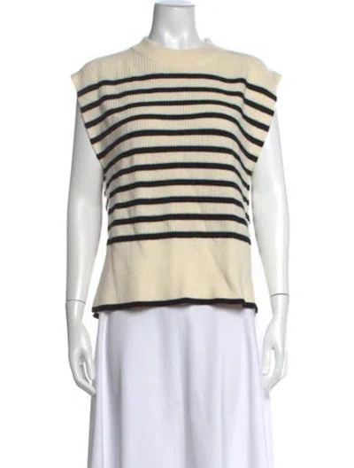 Pre-owned Closed Wool Striped Sweater In Neutrals