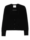Closed Wool V-necked Cardigan In Black