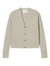 Closed Wool V-necked Cardigan In Gray