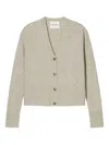 Closed Wool V-necked Cardigan In Neutral