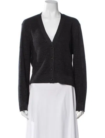 Pre-owned Closed Wool V-neck Button-up Top In Multicolor