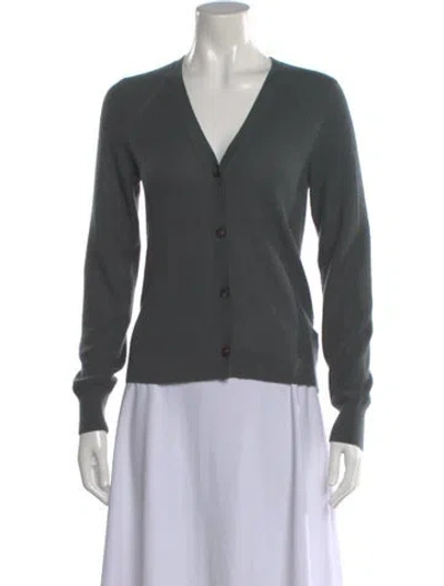Pre-owned Closed Wool V-neck Sweater In Green