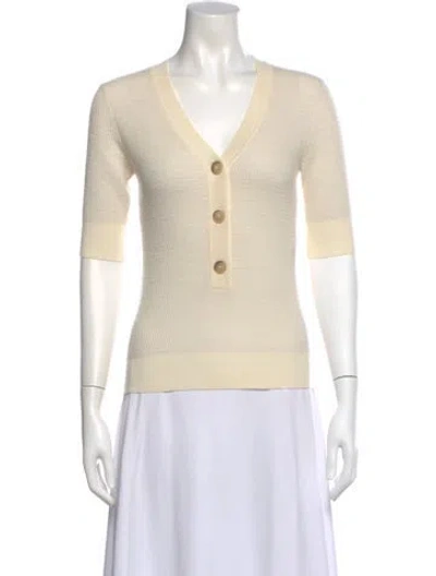 Pre-owned Closed Wool V-neck Sweater In Neutral