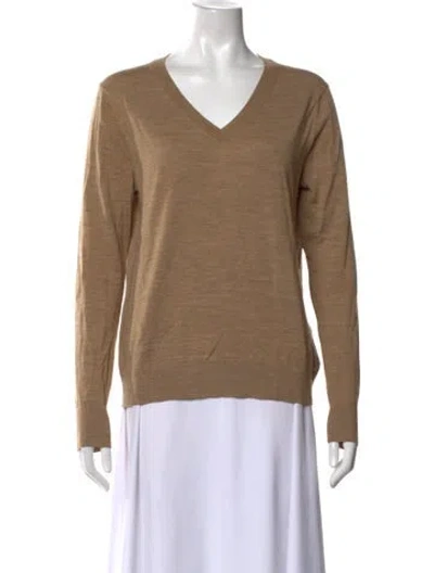 Pre-owned Closed Wool V-neck Sweater In Neutral