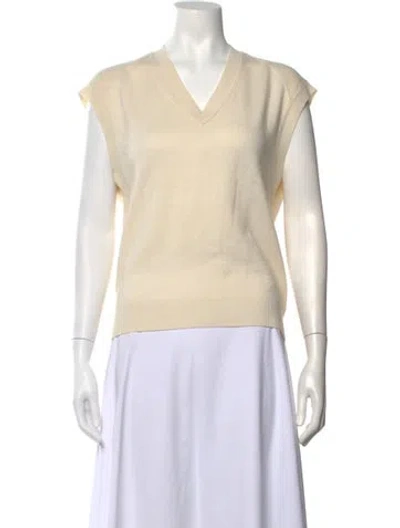 Pre-owned Closed Wool V-neck Sweater In Neutrals