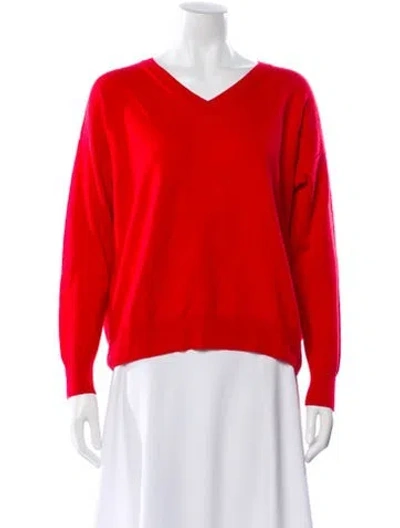 Pre-owned Closed Wool V-neck Sweater In Red