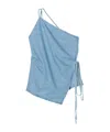 Closed Wrap-design Denim Top