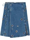 Closed Wrap Midi Skirt In Blue