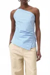 Closed Wrap Top In Cornflower Blue In Multi
