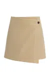 Closed Wrap-effect Mini Skirt In Neutral