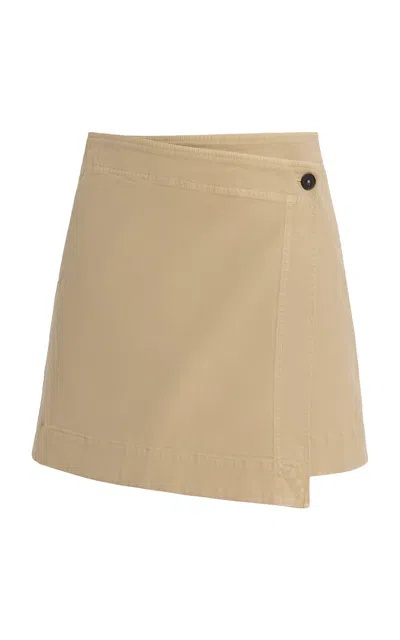 Closed Wrap-effect Mini Skirt In Neutral