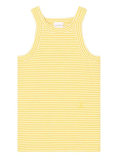 Closed Yellow Striped Organic Cotton Tank Top