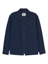 Closed Zip-front Chest-pocket Shirt In Blue