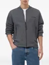 Closed Zip-front Cotton Sweater In Gray
