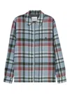 Closed Zip-front Plaid Shirt Jacket In Blue