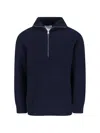 Closed Zip Sweater In Blue