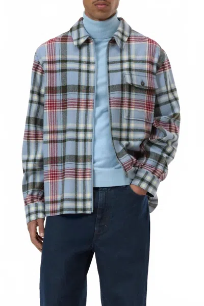 Closed Zipped Shirt In Nordic Blue In Multi