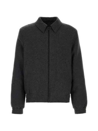 Closed Zip-up Shirt Jacket In Black