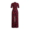 Closet London Women's Black / Red  Chelsea Heart Print Jumpsuit