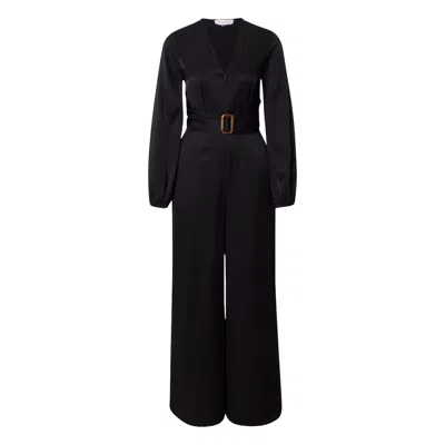 Closet London Women's  Black Belted Straight Leg Jumpsuit
