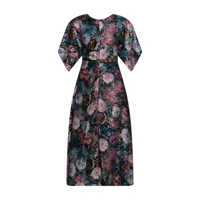 Closet London Women's  Blue Floral A-line Midi Dress