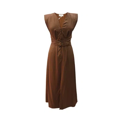 Closet London Women's  Brown Midi A-line Dress