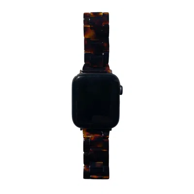 Closet Rehab Women's Black / Brown Apple Watch Band In Tortoise In Black/brown