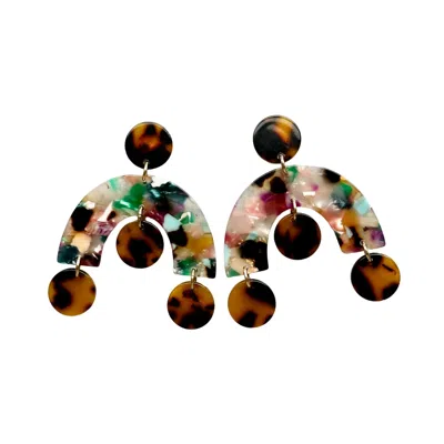 Closet Rehab Women's Black / Brown Arch Drop Earrings In High Energy In Multi