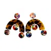Closet Rehab Women's Black / Brown Arch Drop Earrings In Rainbow