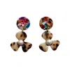 Closet Rehab Women's Black / Brown Pearl Water Poppy Drop Earrings In Rainbow