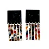 Closet Rehab Women's Black Square Fringe Earrings In Emily In Paris