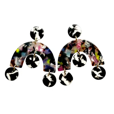 Closet Rehab Women's Black / White Arch Drop Earrings In 2am In Paris