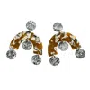 Closet Rehab Women's Black / White / Yellow Arch Drop Earrings In Pittsburgh Pride In Metallic