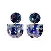 Closet Rehab Women's Blue / Pink / Purple Tab Drop Earrings In Feelin' Amped